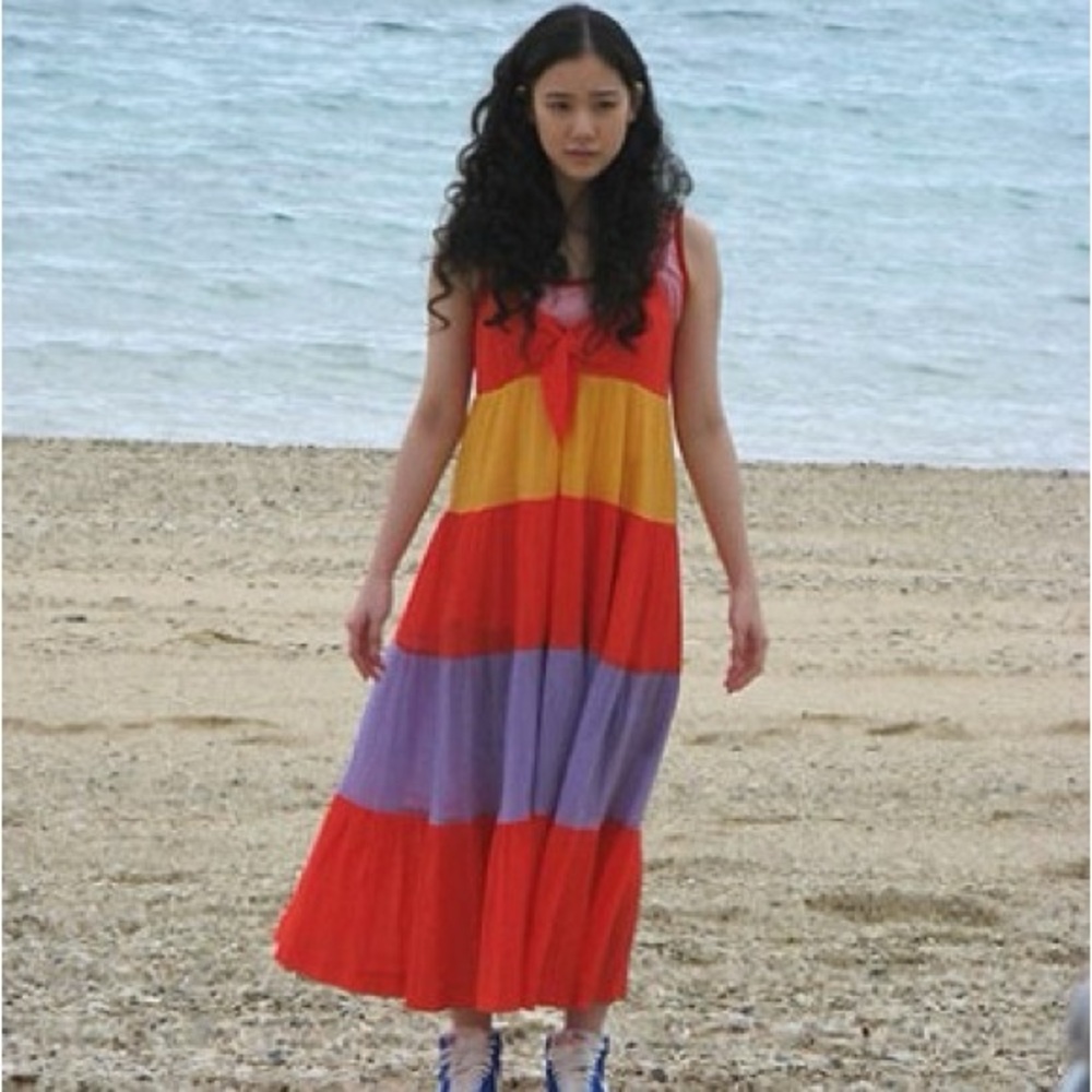 See By Chloé Striped Multicolor Crinkle Muslin Midi Dress | US 2 - Picture 8 of 8